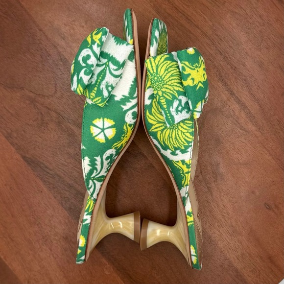 Antonio Melani Alora Royal Palm Bow Slide Sandals Kitten Heel Mule Womens 6.5 - Picture 8 of 12